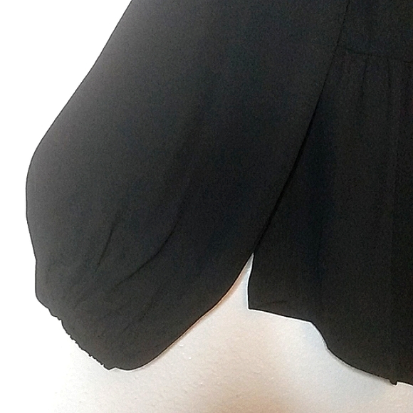 Floral Embroidered Boho Babydoll Barrel Sleeve Top Size Small - Picture 9 of 13